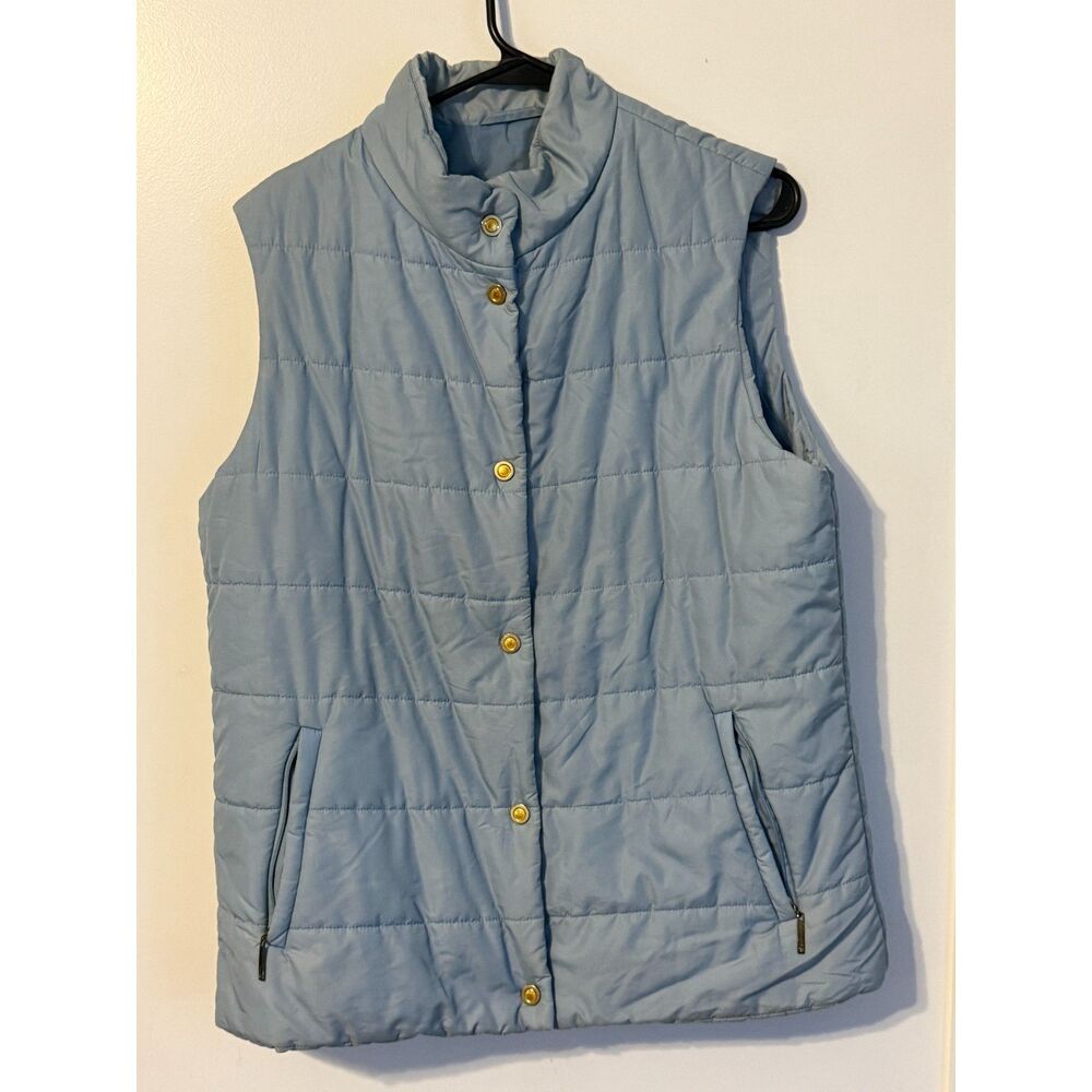 VINTAGE 90'S Women's Court One by Gerry Weber Powder Blue Puffer Vest NO FLAWS